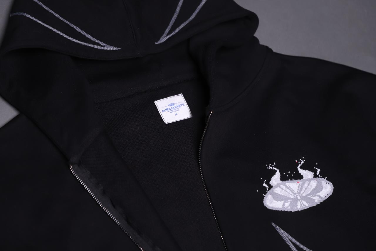 ZIP UP AURA IN PIXELS HOODIE