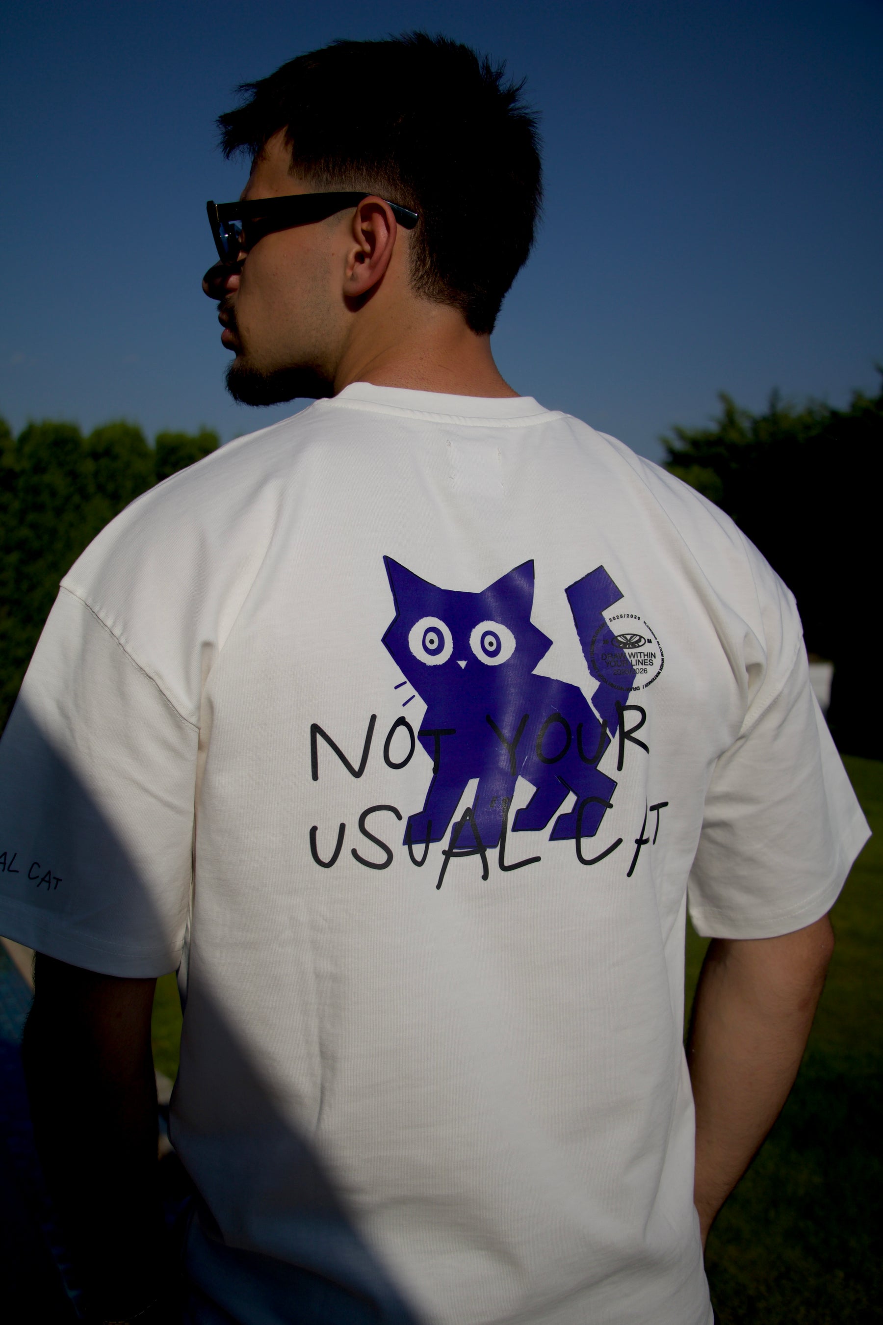 AURA NOT YOUR USUAL CAT TEE WHITE