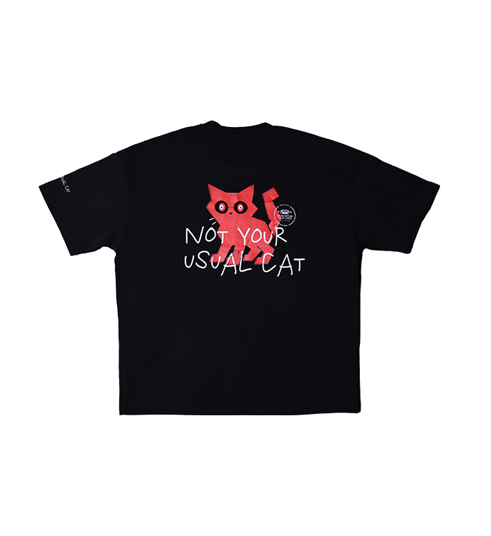 AURA NOT YOUR USUAL CAT TEE BLACK